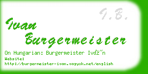 ivan burgermeister business card